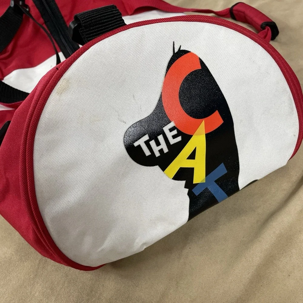 Rare Dr Seuss The Cat In The Hat Duffel Bag Red White Striped Logo